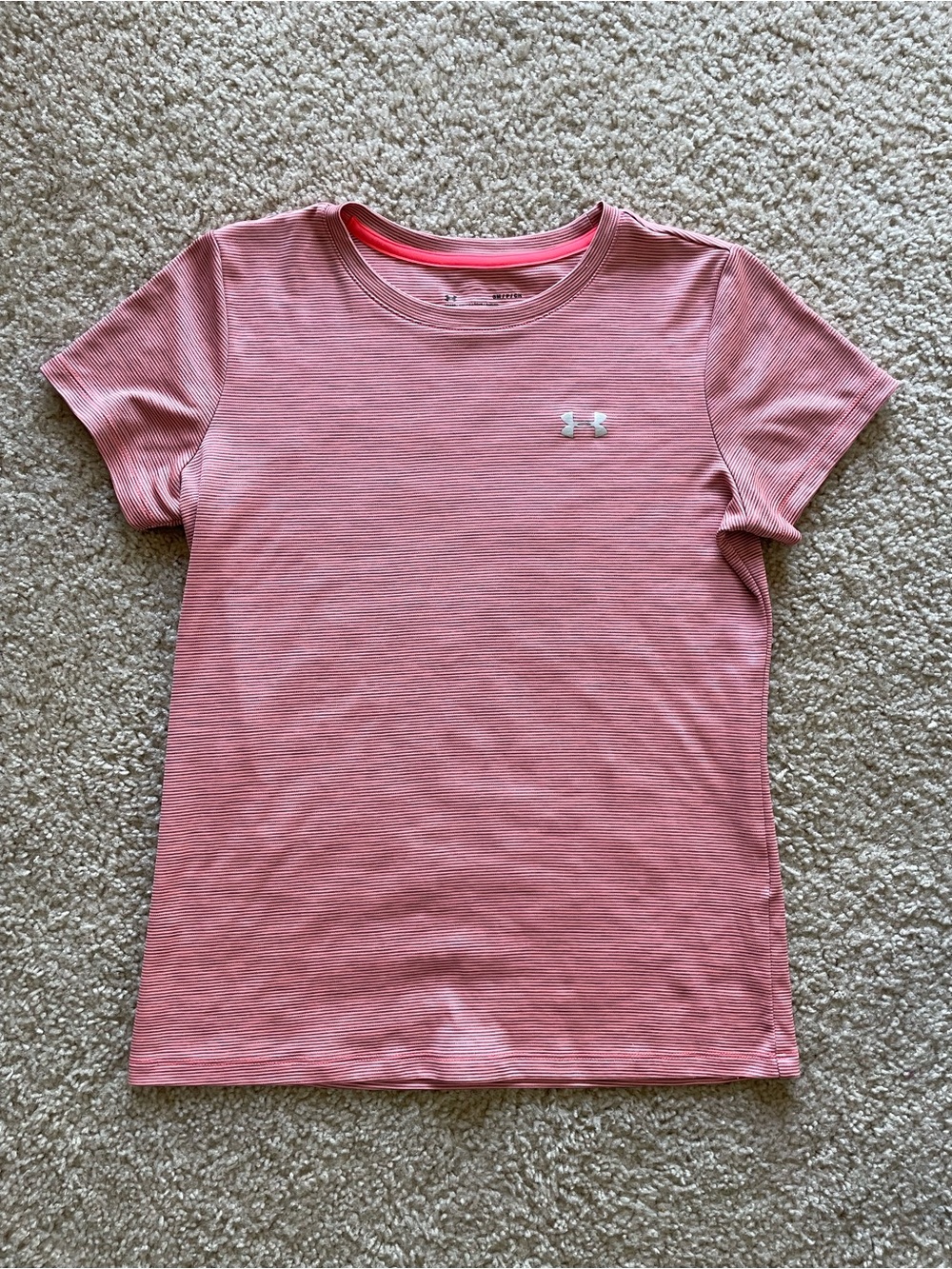 Under Armour Pink Striped Short Sleeve Tee